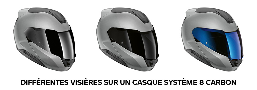 Casque visière iridium System 8 Carbon