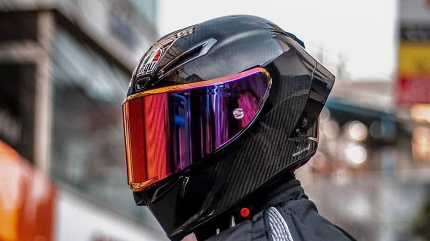 Casque à visière iridium