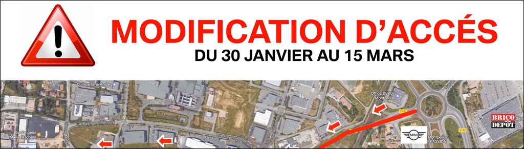 ATTENTION : Accès à nos concessions temporairement modifié