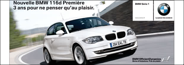 BMW 116d Première : 388€ / mois