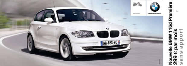Nouvelle BMW 116d Première 299 € par mois sans apport