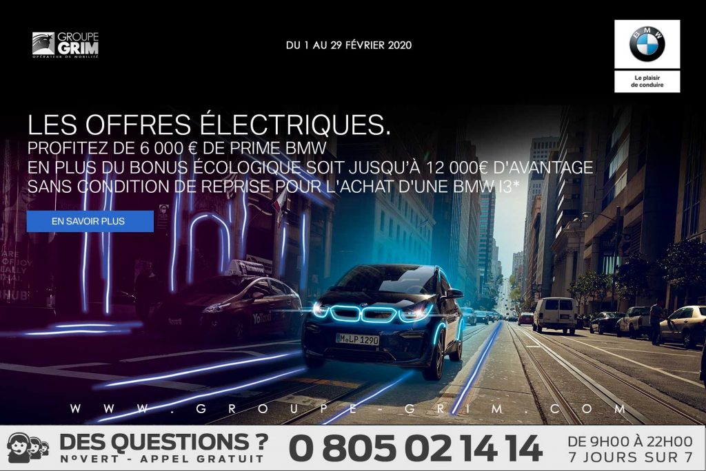 LES OFFRES ÉLECTRIQUES. 
PROFITEZ DE 6 000 € DE PRIME BMW