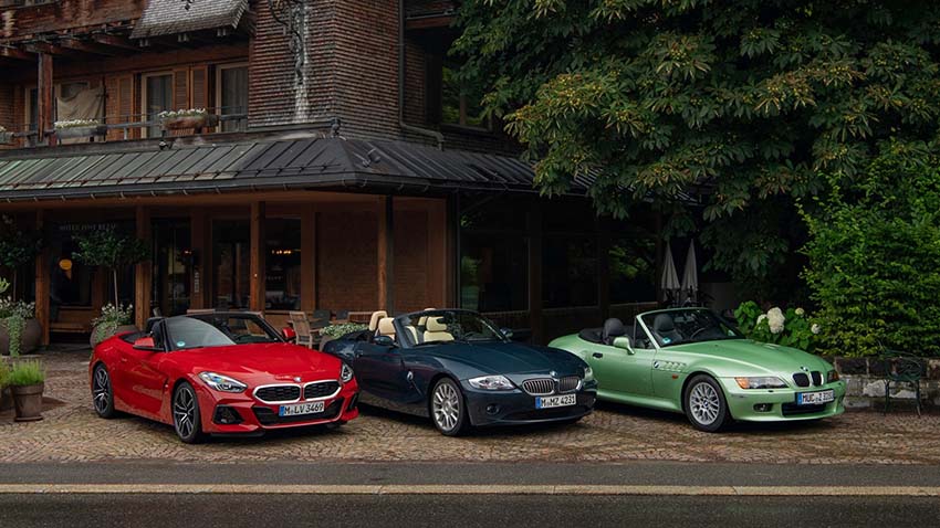Les 3 générations de BMW Z4 et Z3