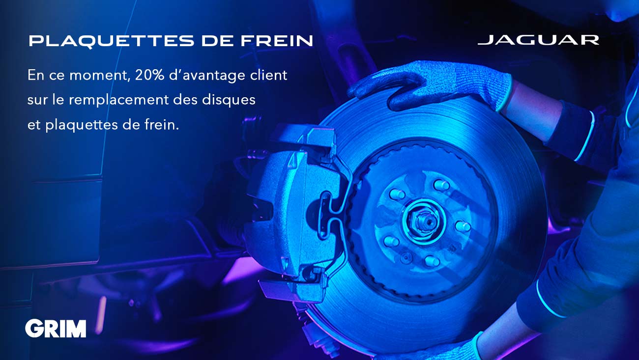 20% d’avantage client sur le remplacement des disques et plaquettes de frein Jaguar 1 offre plaquettes de frein jaguar