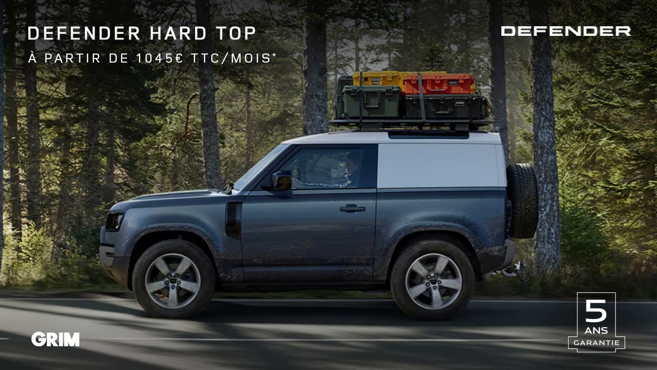 Defender Hard Top : roulez en Defender version utilitaire à partir de 1 045 € TTC/mois 1 offre defender hard top edition mai 2026