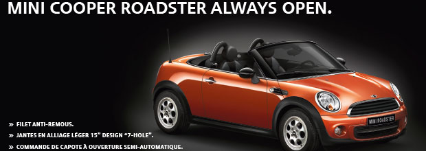 MINI Cooper Roadster Always Open à partir de 22.100€