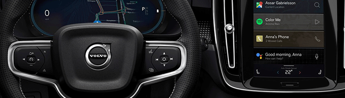 Le Volvo XC40 100 % électrique bénéficiera d’un tout nouveau système multimédia signé Android et doté des technologies Google